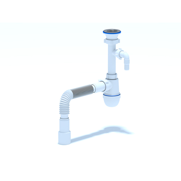 С0315 Сифон Ани 1 1/2"х40 с отв. стир. машины 40х40/50 с г/трубой