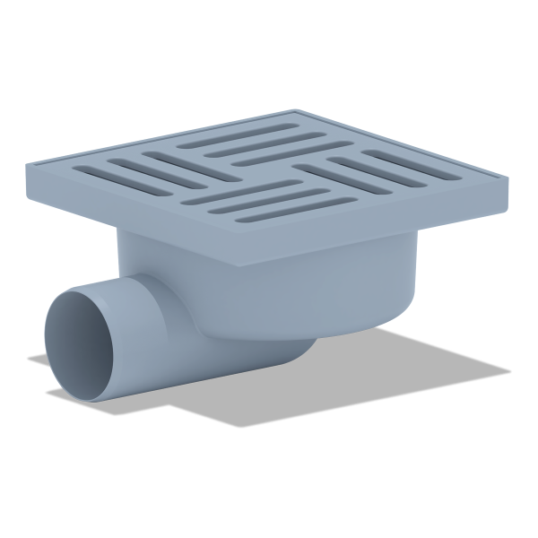 ТА5110 Трап гориз. н/р с вып. 50мм, с пласт. реш. 150*150