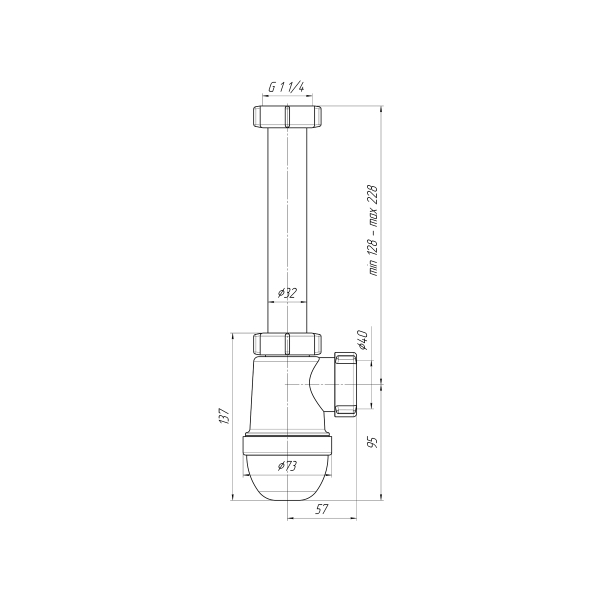 С1020 Сифон Ани 1 1/4"х40 С1020 Сифон Ани 1 1/4"х40