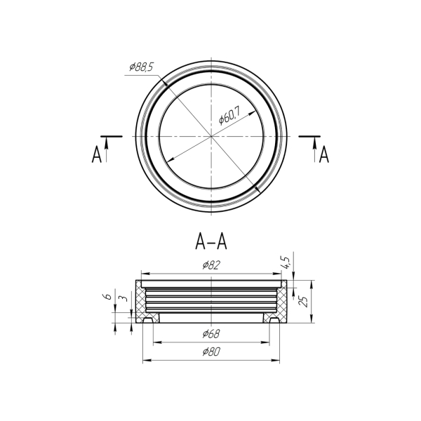 М820 Прокладка бачка унитаза 25мм 