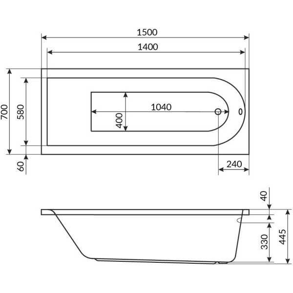 Ванна акриловая Excellent Aurum 150x70 с ножками Ванна акриловая Excellent Aurum 150x70 с ножками