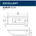 Ванна акриловая Excellent Aurum Slim 170x70 белый (с ножками)