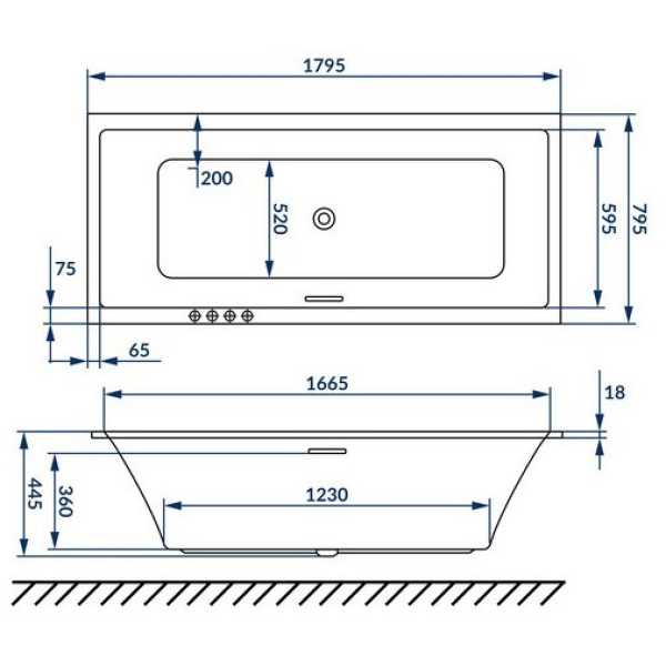 Ванна акриловая Excellent Heaven Slim 180x80 с ножками