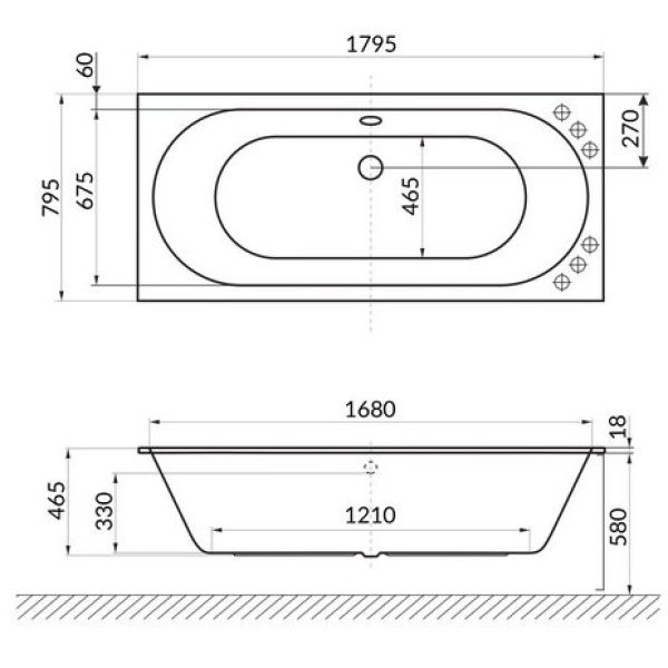 Ванна акриловая Excellent Oceana Slim 180x80 с ножками