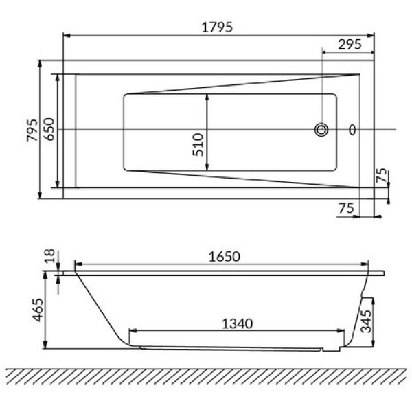 Ванна акриловая Excellent Wave Slim 180x80 с ножками