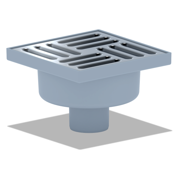 ТА5212 Трап вертик. н/р с вып. 50мм, с нерж. реш. 150*150