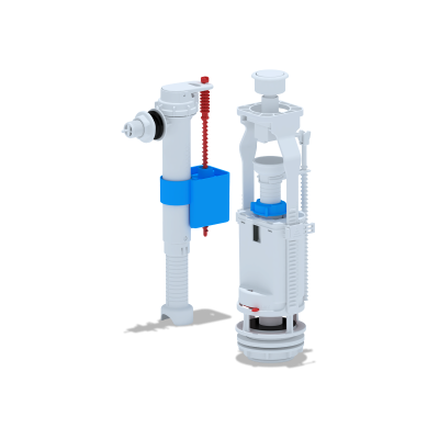 WС8010 Набор с боковой подводкой 1/2", с пластиковым штцером кнопка белая