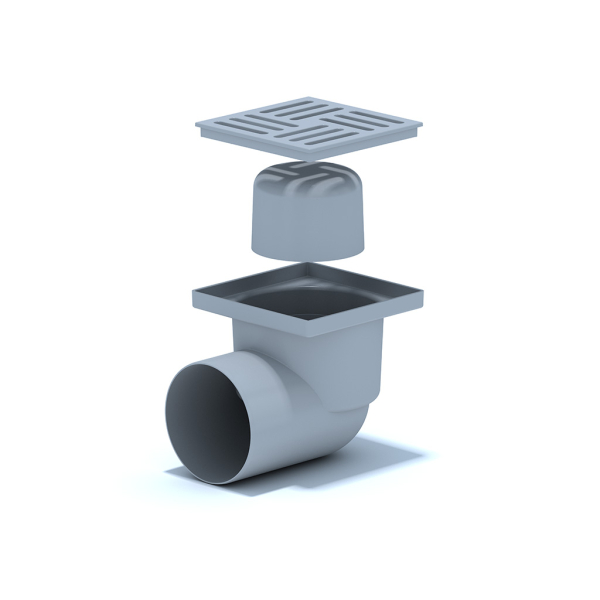 ТА1110 Трап гориз. н/р с вып. 110мм, c пласт. реш. 150*150