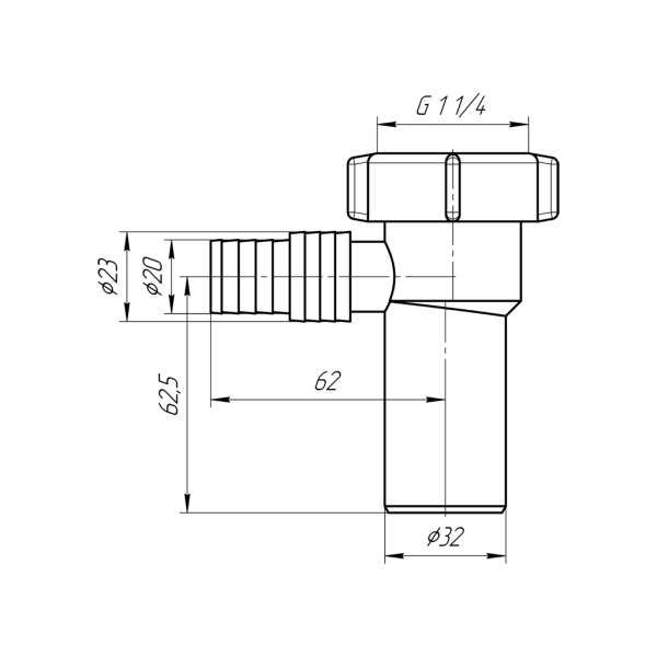 М230 Отвод стиральной машины 1 1/4"*32