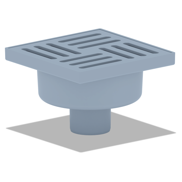 ТА5210 Трап вертик. н/р с вып. 50мм, с пласт. реш. 150*150