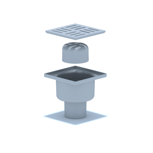 ТА5204 Трап вертик. н/р с вып. 50мм, с пласт. реш. 100*100