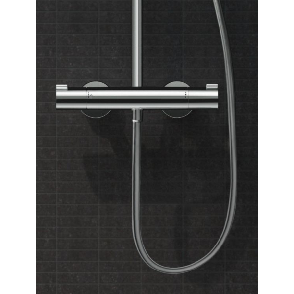Душевая стойка с тропическим душем Hansgrohe Crometta E Showerpipe 240 1jet 27271000 с термостатом для душа, хром Душевая стойка с тропическим душем Hansgrohe Crometta E Showerpipe 240 1jet 27271000 с термостатом для душа, хром