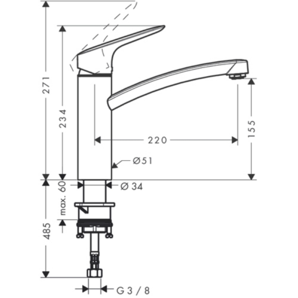 Смеситель для кухни Hansgrohe Logis 160 71832000 Смеситель для кухни Hansgrohe Logis 160 71832000