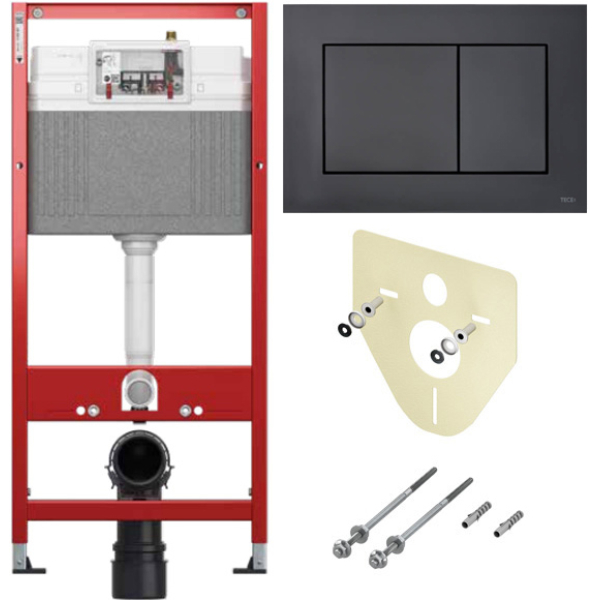 Инсталляция для унитаза Tece Tecebase 2.0 kit 9400414 с кнопкой Тecenow, черный матовый Инсталляция для унитаза Tece Tecebase 2.0 kit 9400414 с кнопкой Тecenow, черный матовый