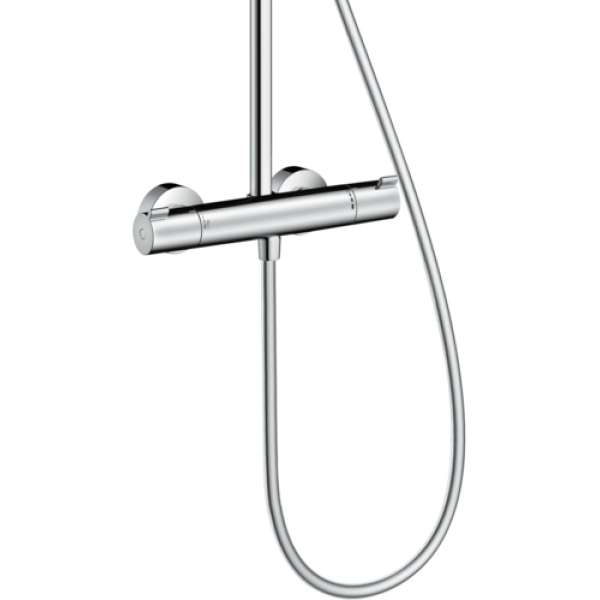 Душевая стойка с тропическим душем Hansgrohe Crometta E Showerpipe 240 1jet 27271000 с термостатом для душа, хром Душевая стойка с тропическим душем Hansgrohe Crometta E Showerpipe 240 1jet 27271000 с термостатом для душа, хром