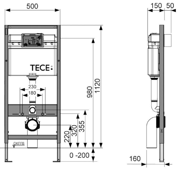 Инсталляция для унитаза Tece Tecebase kit 9400401