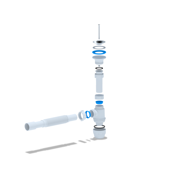 BM1015 Сифон Ани Юнг 1 1/4"*32 с гибкой трубой 32*32/40