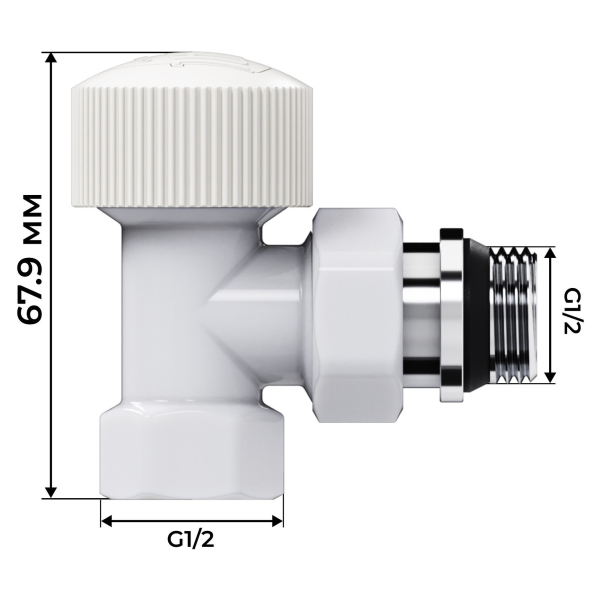 Набор термостатический угловой Royal Thermo Design 1/2"М30х1,5 (Белый) Набор термостатический угловой Royal Thermo Design 1/2"М30х1,5 (Белый)
