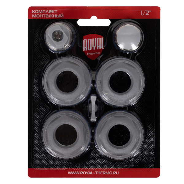 Комплект монтажный Royal Thermo 1”х 1/2" серебристый Комплект монтажный Royal Thermo 1”х 1/2" серебристый
