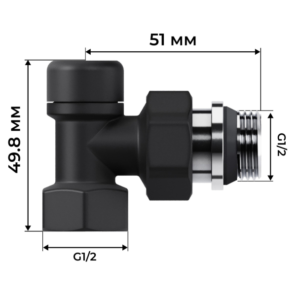 Набор термостатический осевой Royal Thermo Design 1/2"М30х1,5 (Черный) Набор термостатический осевой Royal Thermo Design 1/2"М30х1,5 (Черный)