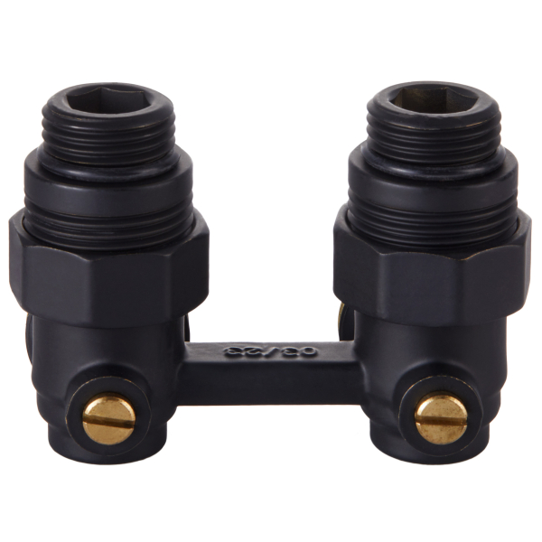 Узел нижнего подключения Royal Thermo угловой 1/2"х3/4" EK (черный)