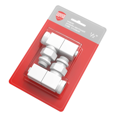 Набор дизайн-вентилей Royal Thermo CUBE, угловой (белый) 1/2" Набор дизайн-вентилей Royal Thermo CUBE, угловой (белый) 1/2"