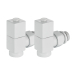 Набор дизайн-вентилей Royal Thermo CUBE, угловой (белый) 1/2" Набор дизайн-вентилей Royal Thermo CUBE, угловой (белый) 1/2"