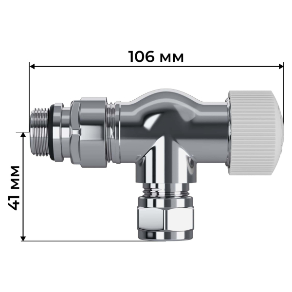Набор термостатический осевой Royal Thermo Design Pro 15мм М30х1,5 (Хром)