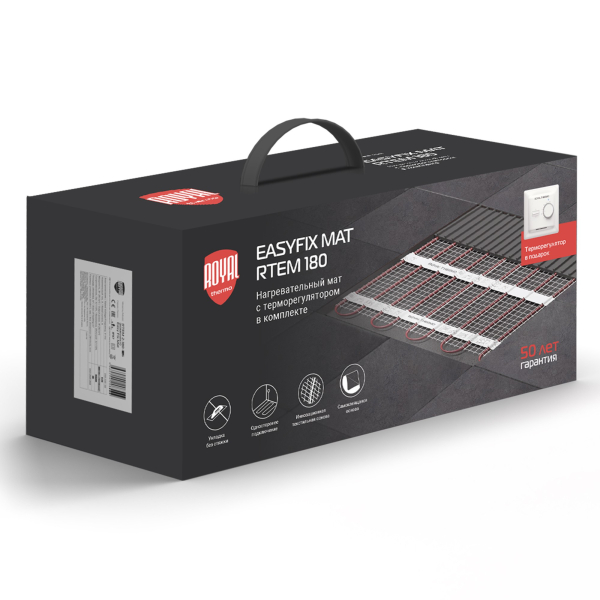 Комплект теплого пола Royal Thermo EasyFix Mat RTEM 2-180-10 с терморегулятором Basic Комплект теплого пола Royal Thermo EasyFix Mat RTEM 2-180-10 с терморегулятором Basic