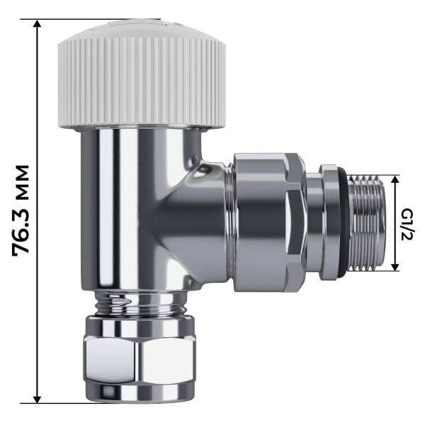 Набор термостатический угловой Royal Thermo Design Pro 15мм М30х1,5 (Хром) Набор термостатический угловой Royal Thermo Design Pro 15мм М30х1,5 (Хром)