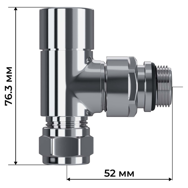 Набор термостатический угловой Royal Thermo Design Pro 15мм М30х1,5 (Хром) Набор термостатический угловой Royal Thermo Design Pro 15мм М30х1,5 (Хром)