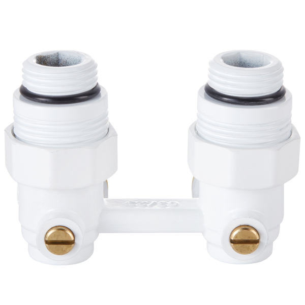 Узел нижнего подключения Royal Thermo угловой 1/2"х3/4" EK (белый)