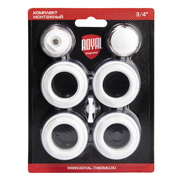 Комплект монтажный Royal Thermo 1”х 3/4" белый Комплект монтажный Royal Thermo 1”х 3/4" белый