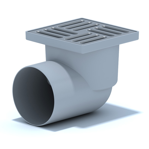 ТQ1112 Трап гориз. н/р с вып. 110мм, с нерж. реш. 150*150 сухой