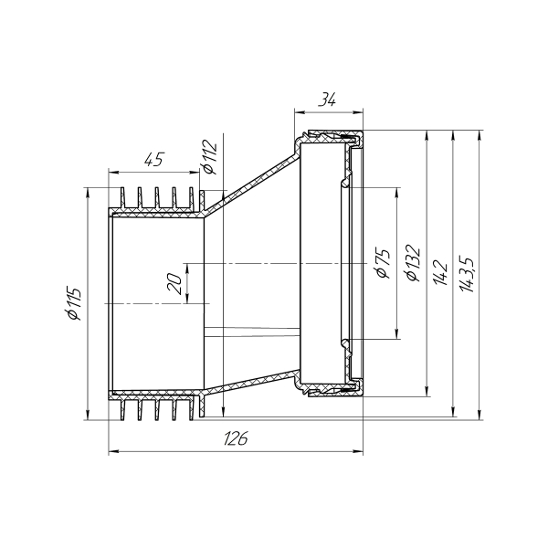 W0220 Эксцентрик жесткий 20м