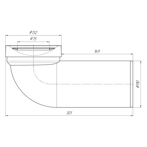 W9220 Труба фановая 110*90 град W9220 Труба фановая 110*90 град