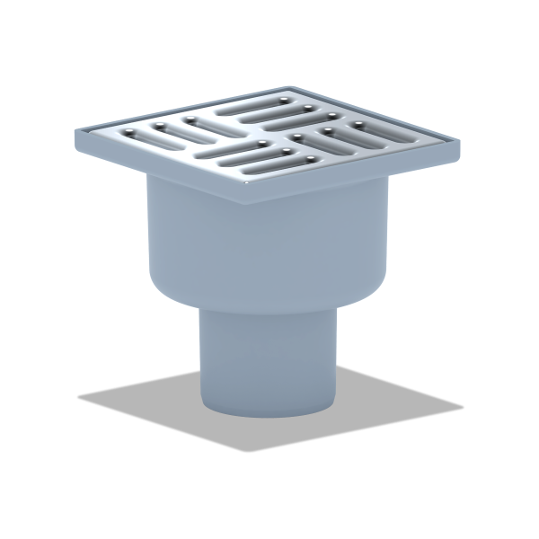 ТА5202 Трап вертик. н/р с вып. 50мм, с нерж. реш. 100*100