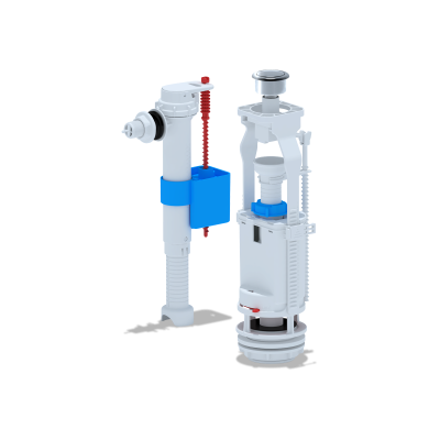 WС8010С Набор с боковой подводкой 1/2", с пластиковым штуцером кнопка хромированная
