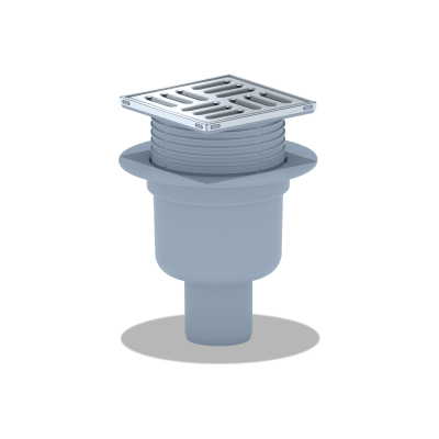 ТА5702 Трап вертик. рег. с вып. 50мм, с нерж. реш. 100*100