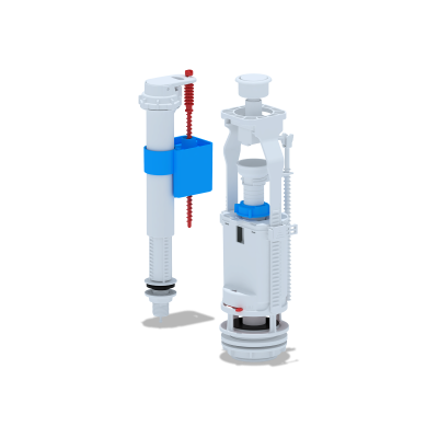 WС8510 Набор с нижней подводкой 1/2", с пластиковым штуцером кнопка белая
