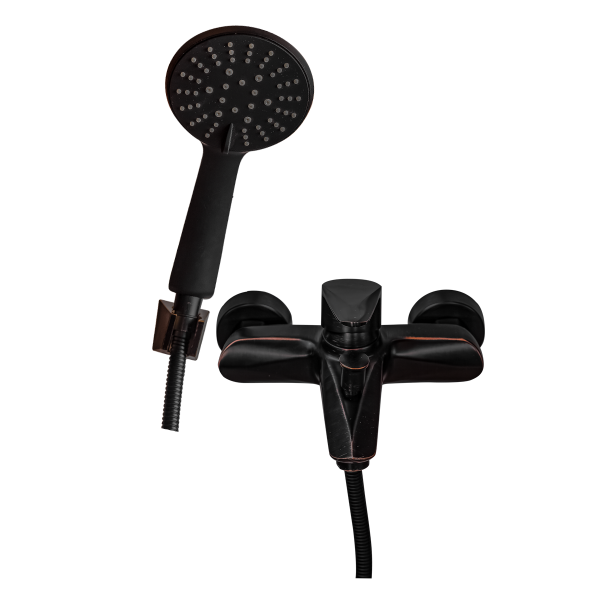 ПСМ-301-1 Смеситель д/ванны STEEL нерж.сталь черный -бронза