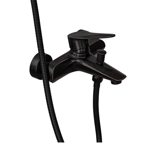 ПСМ-301-1 Смеситель д/ванны STEEL нерж.сталь черный -бронза