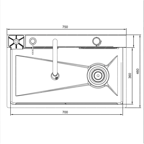 Мойка PSM 9954 GR многофункциональная из нержавеющей стали