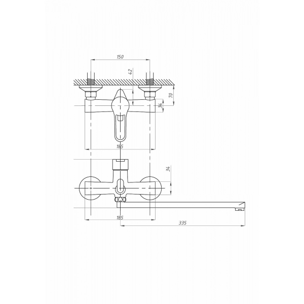 Смеситель для ванны FZs-240-B100 Faust