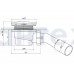 Е321C Сифон Ани для душевого поддона 1 1/2"*90, h 65 с переходной трубой 45° 40/50 хром